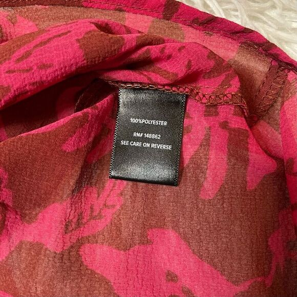 Torrid Pink Floral Chiffon Dolman Button Up Short Sleeve Plus Size 4X - Picture 3 of 7